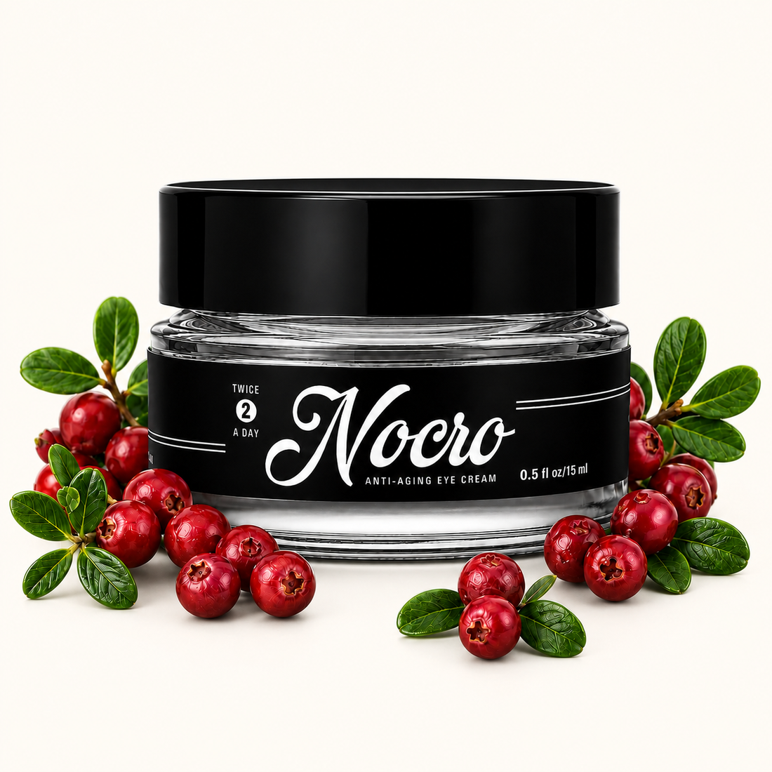 NOCRO under-eye cream jar in hard light
